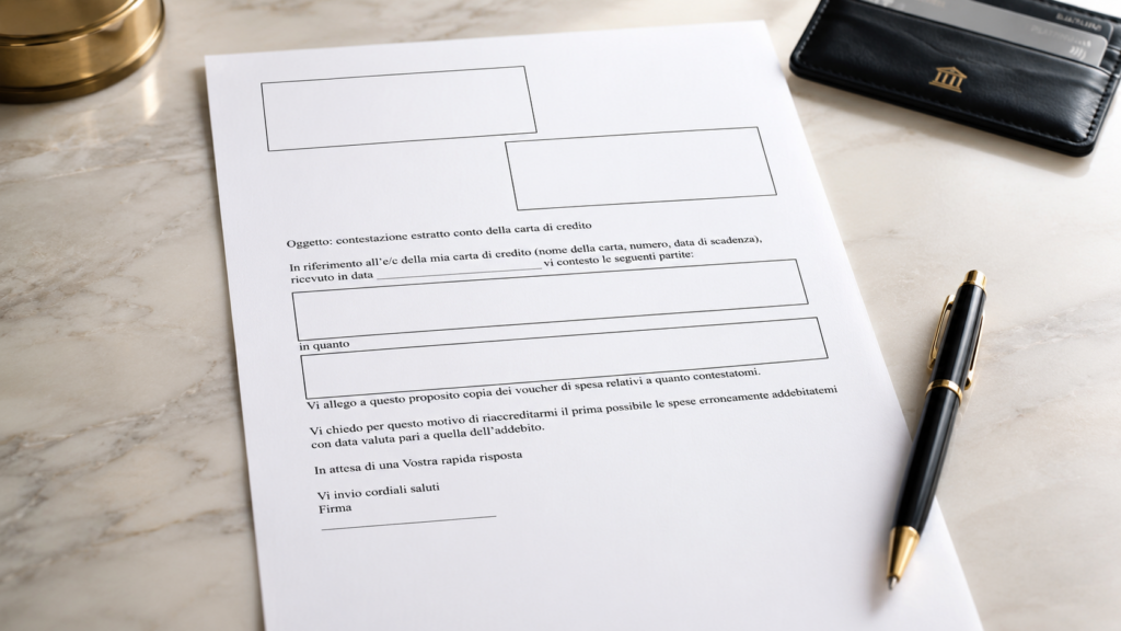 Contestazione Addebito Carta di Credito Contestazione Addebito Carta di Credito