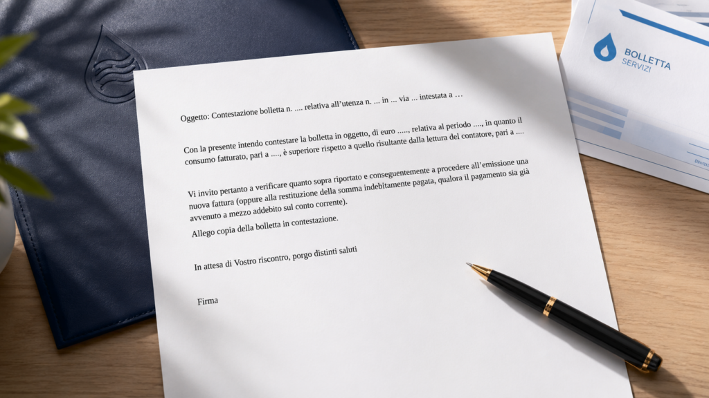 Fac Simile Lettera di Contestazione Bolletta Luce e Gas