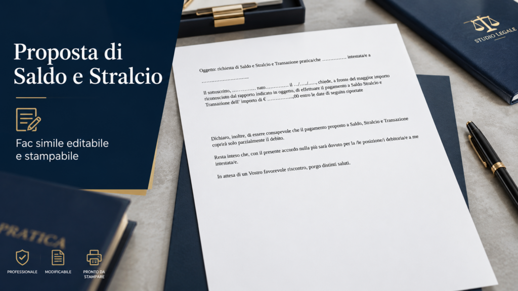 Fac Simile Proposta di Saldo e Stralcio