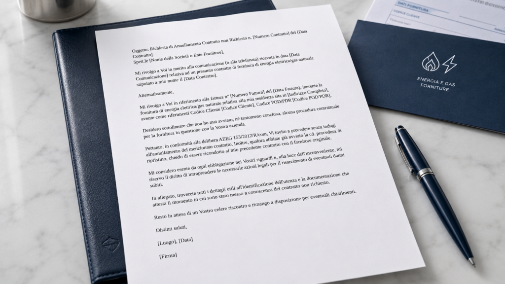 Fac Simile Reclamo per Contratto non Richiesto Word e PDF