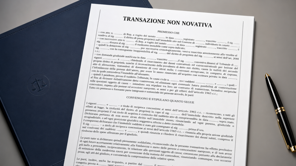 Fac Simile Transazione non Novativa