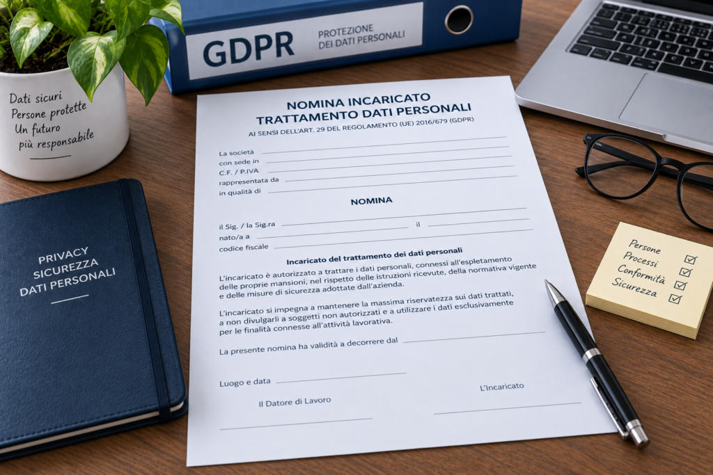 Modello Nomina Incaricato Trattamento Dati Personali GDPR Modello Nomina Incaricato Trattamento Dati Personali GDPR