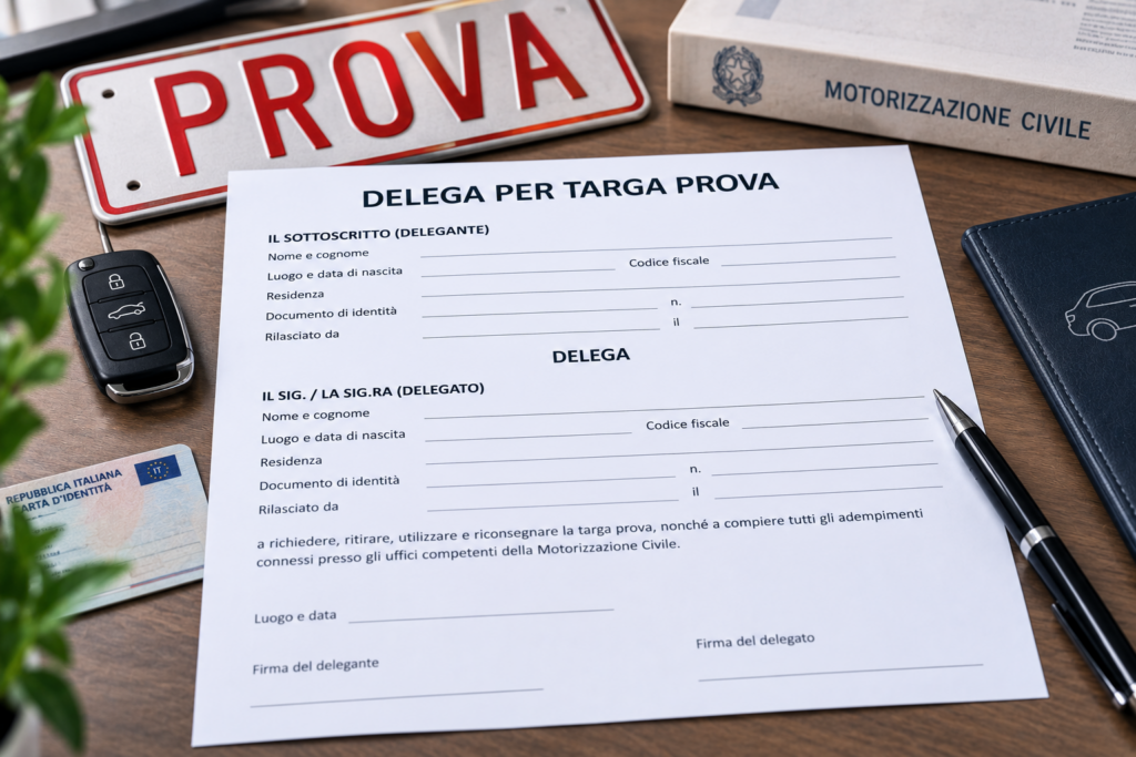 Modulo Delega per Targa Prova Word e PDF