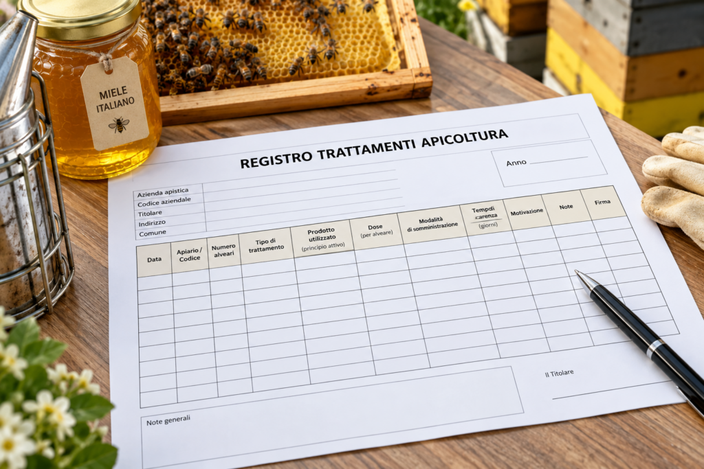 Fac Simile Registro Trattamenti Apicoltura Word e PDF