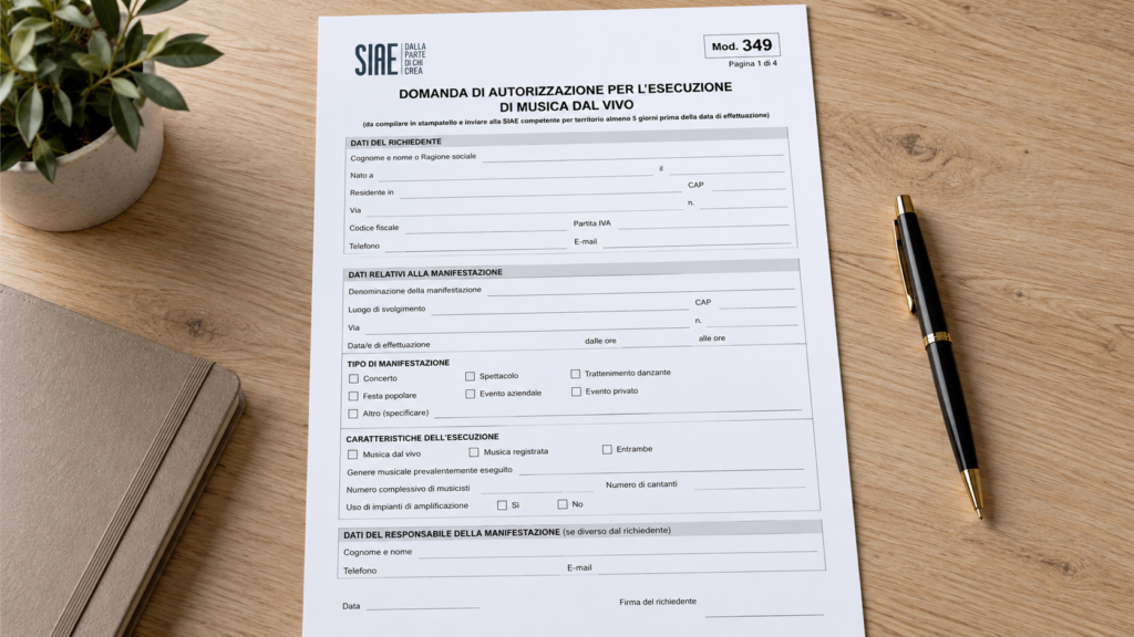 Modello 349 SIAE PDF