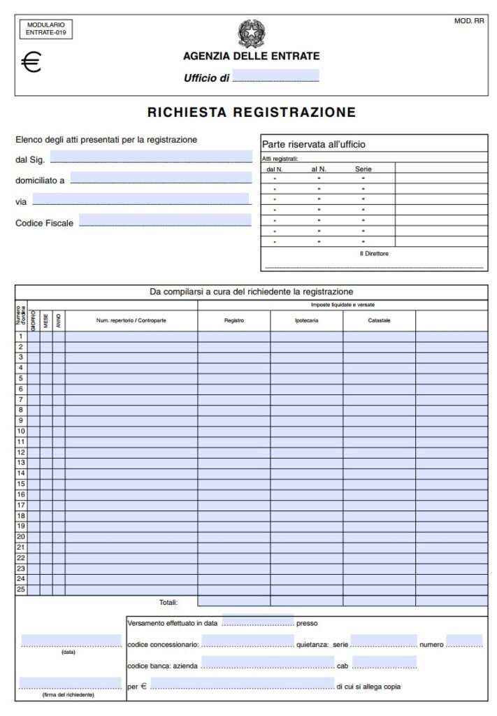 Modello RR PDF Editabile