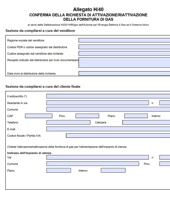 Modello Allegato H/40 Word e PDF Editabile