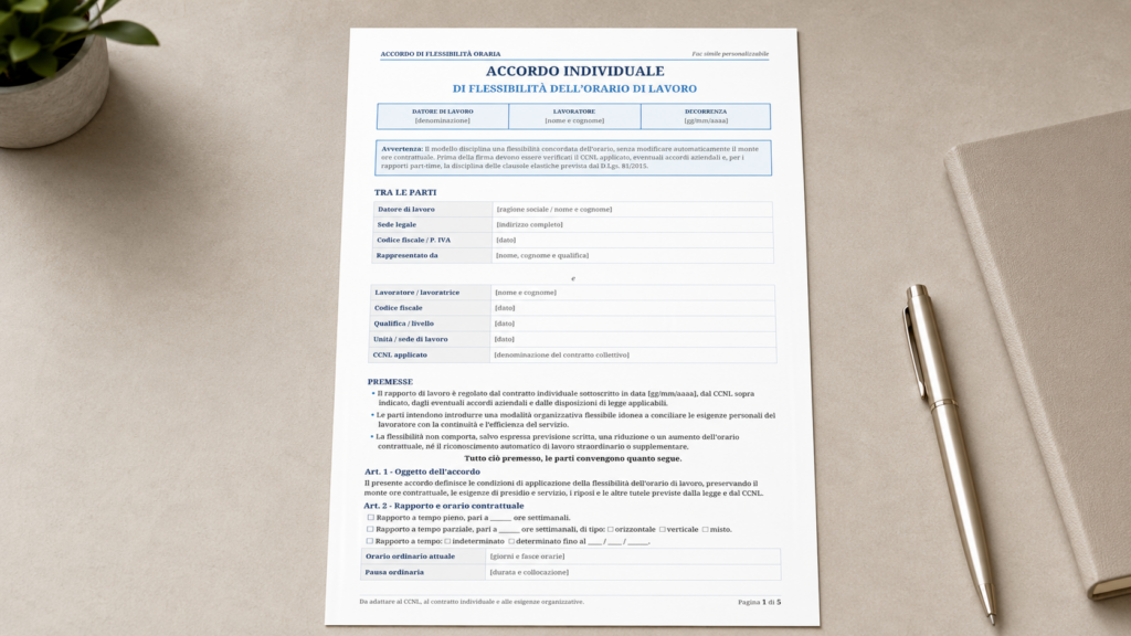 Accordo Flessibilità Orario di Lavoro