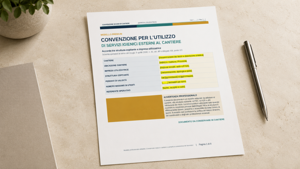 Convenzione Utilizzo Servizi Igienici Cantiere