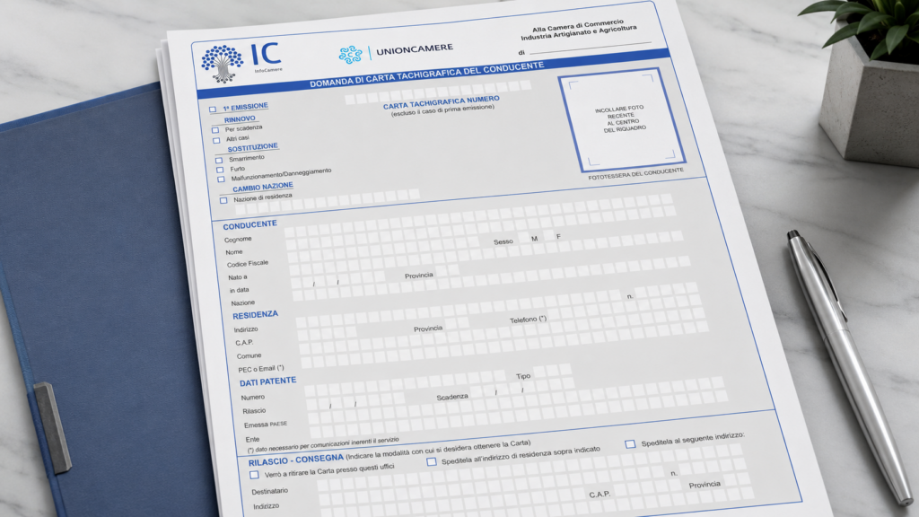 Domanda e Rinnovo Carta Tachigrafica del Conducente