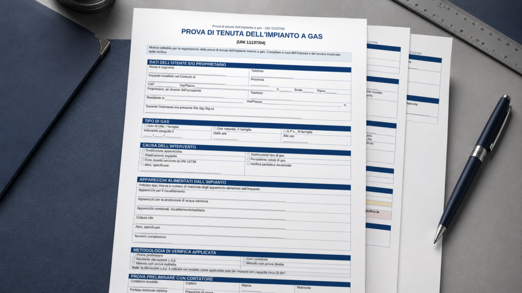 Modello Prova di Tenuta Gas UNI 11137