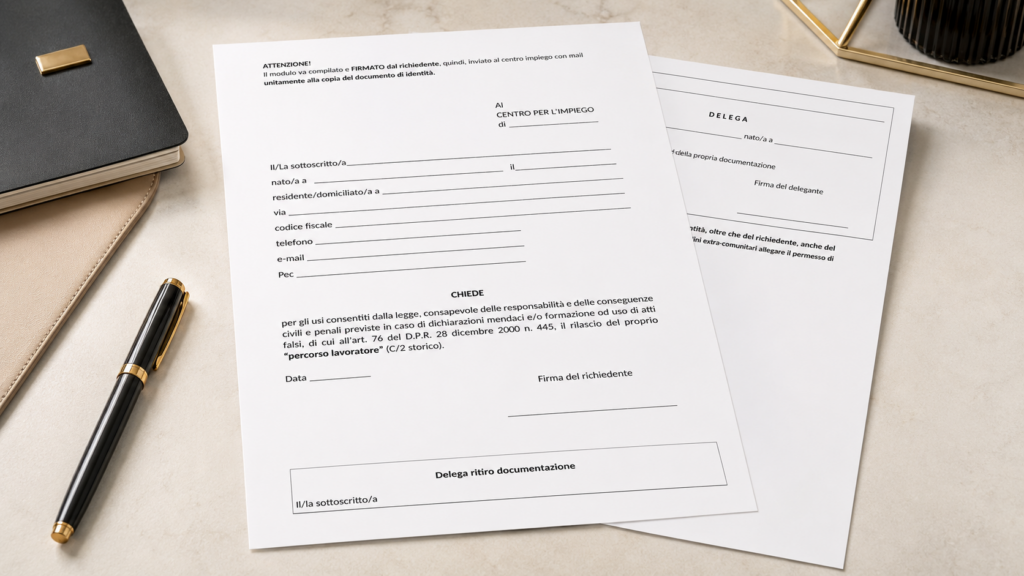 Modulo Richiesta C2 Storico Word e PDF