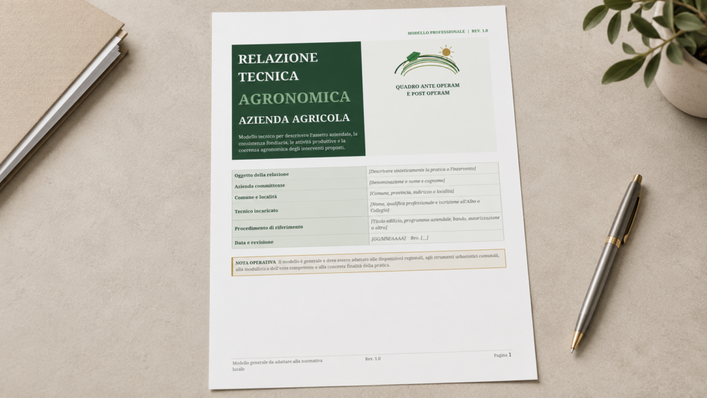 Relazione Tecnica Agronomica Azienda Agricola