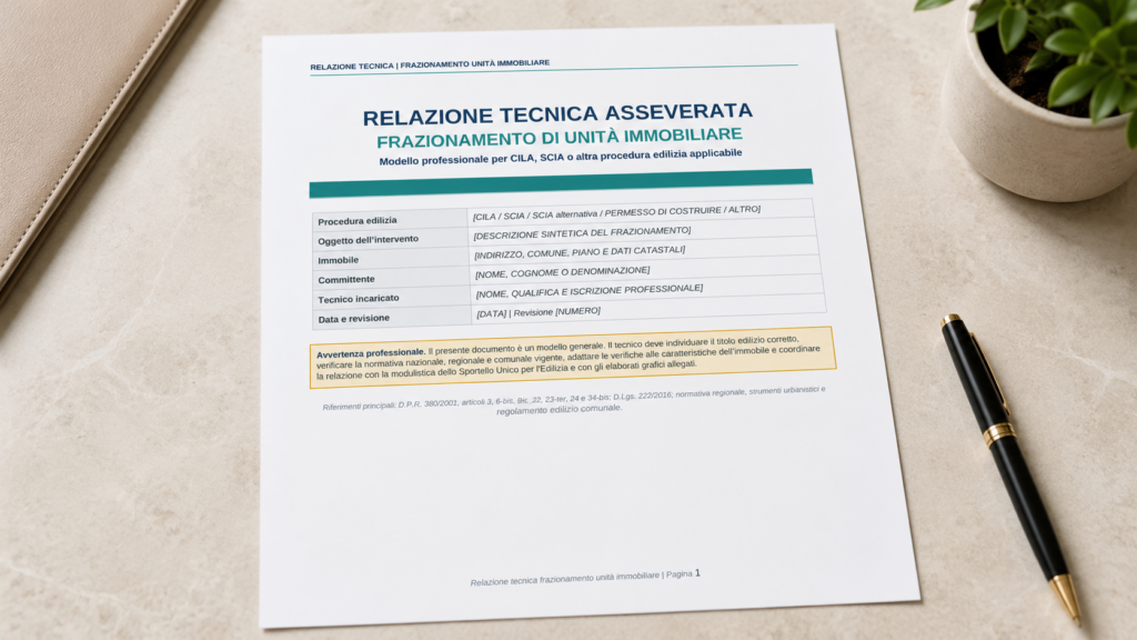 Relazione Tecnica Frazionamento Unità Immobiliare