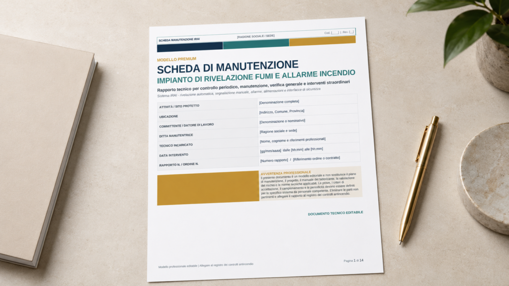 Scheda Manutenzione Impianto Rilevazione Fumi