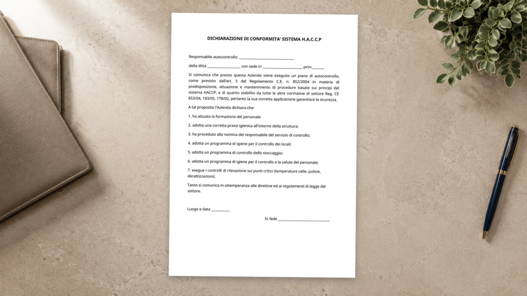 Autocertificazione HACPP