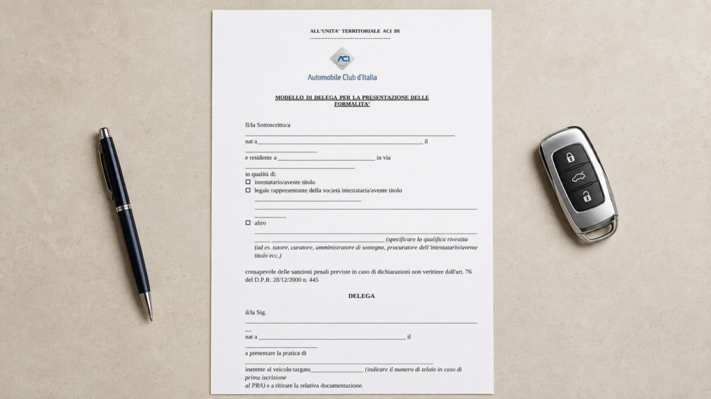 Delega Passaggio di Proprietà Auto