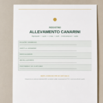 Fac Simile Registro Allevamento Canarini