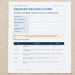 Modello Registro Reclami Clienti