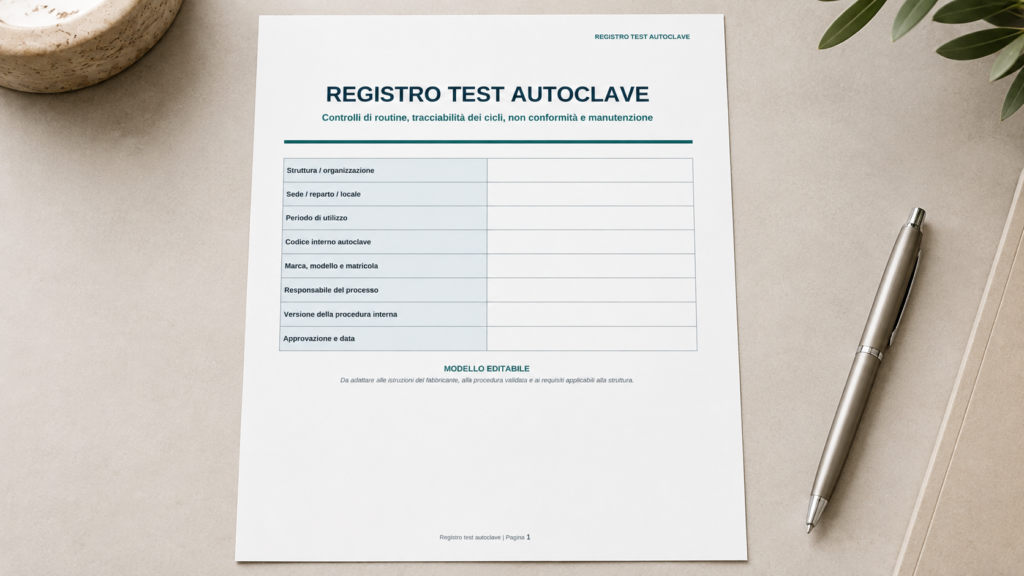 Modello Registro Test Autoclave