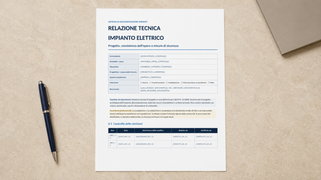 Modello Relazione Tecnica Impianto Elettrico