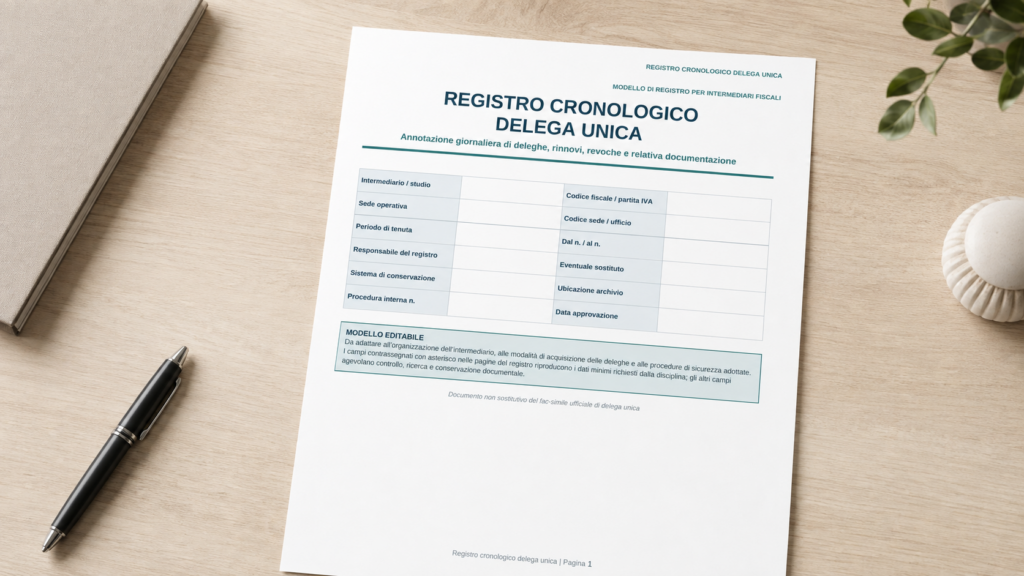 Registro Cronologico Delega Unica