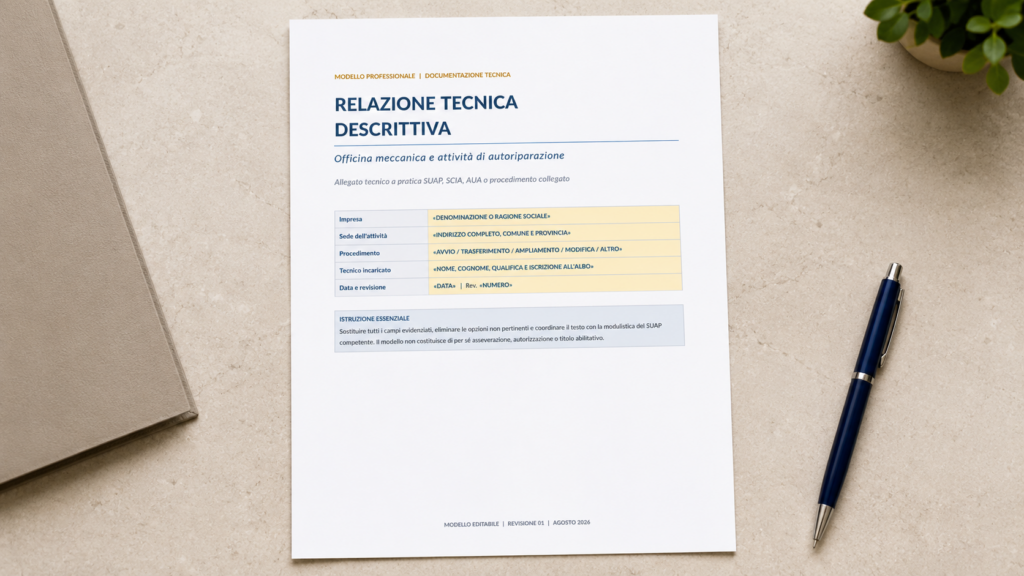 Relazione Tecnica Descrittiva Officina Meccanica
