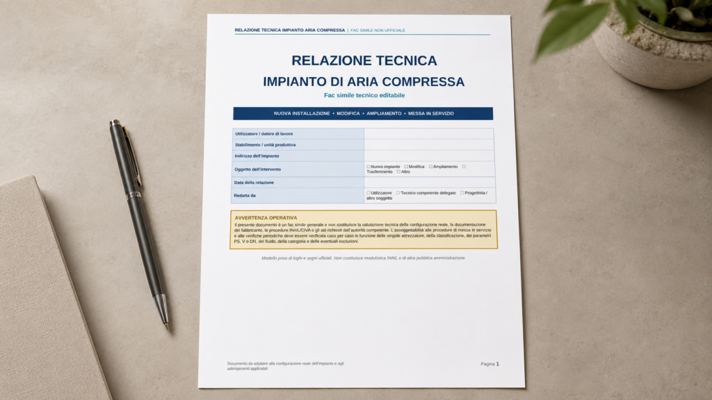 Relazione Tecnica Impianto Aria Compressa