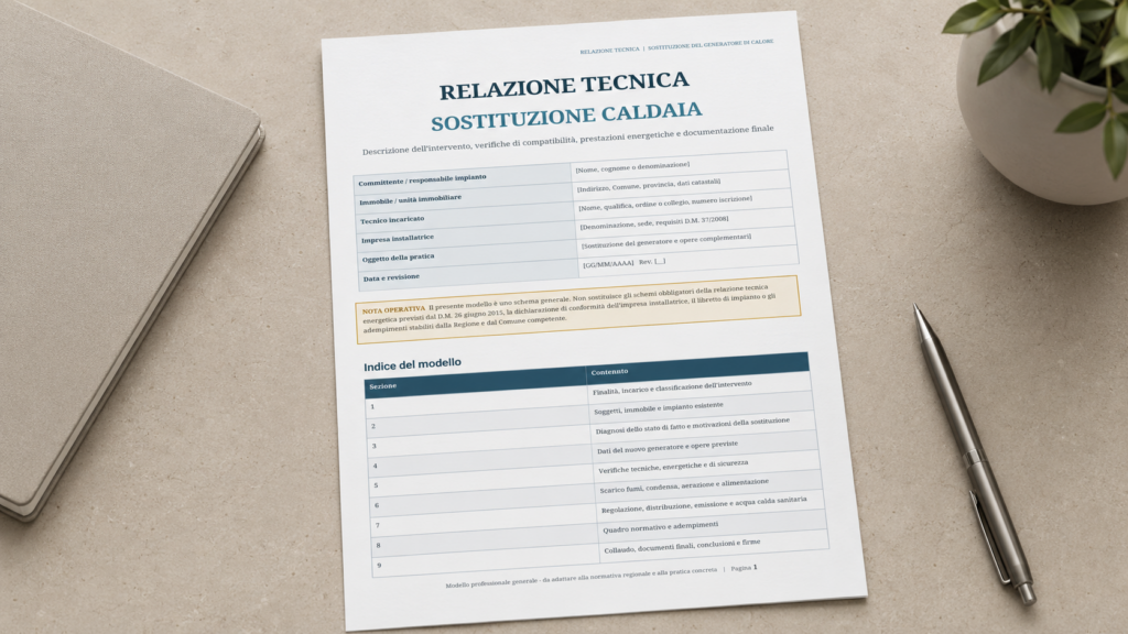 Relazione Tecnica Sostituzione Caldaia