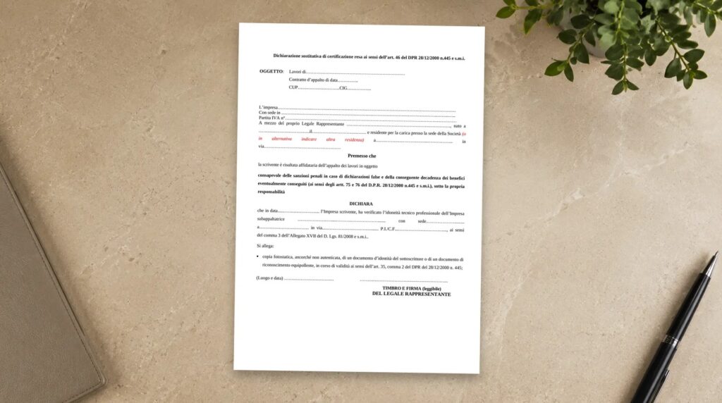 Verifica Idoneità Tecnico Professionale Subappaltatore