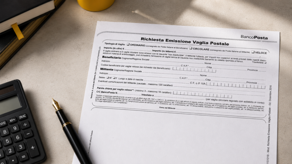 Modello Vaglia Postale PDF Editabile