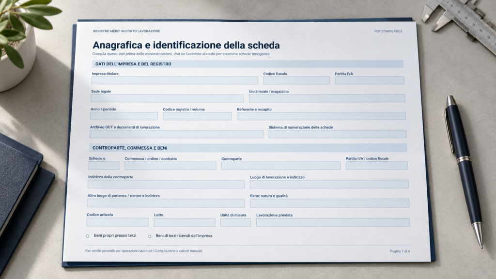 Registro Merci in Conto Lavorazione