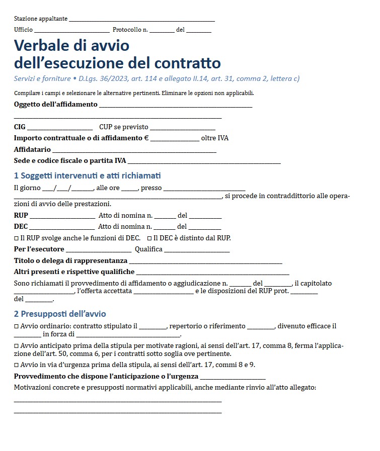 Verbale Avvio Esecuzione Contratto 36/2023