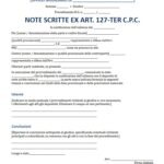 Fac Simile Note Scritte ex Art 127-Ter c.p.c.