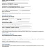 Fac Simile Scheda Tecnica Prodotto Alimentare Word, Excel e PDF