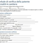 Modello Verbale Verifica Patente a Crediti in Cantiere