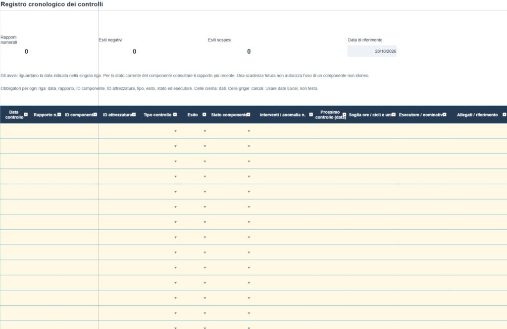 Registro Verifica Funi e Catene